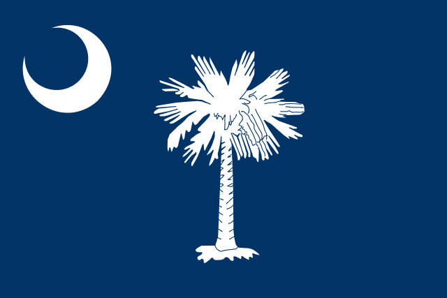 "Flag of South Carolina". Licensed under Public Domain via Wikimedia Commons - https://commons.wikimedia.org/wiki/File:Flag_of_South_Carolina.svg#/media/File:Flag_of_South_Carolina.svg